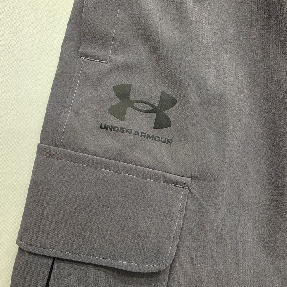Under Armour Cargo Pants Boys Youth Small Grey New Loose Fit Athletic - Picture 6 of 8
